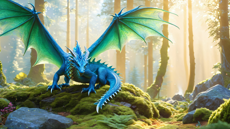 iridescent dragon forest whisper scaled