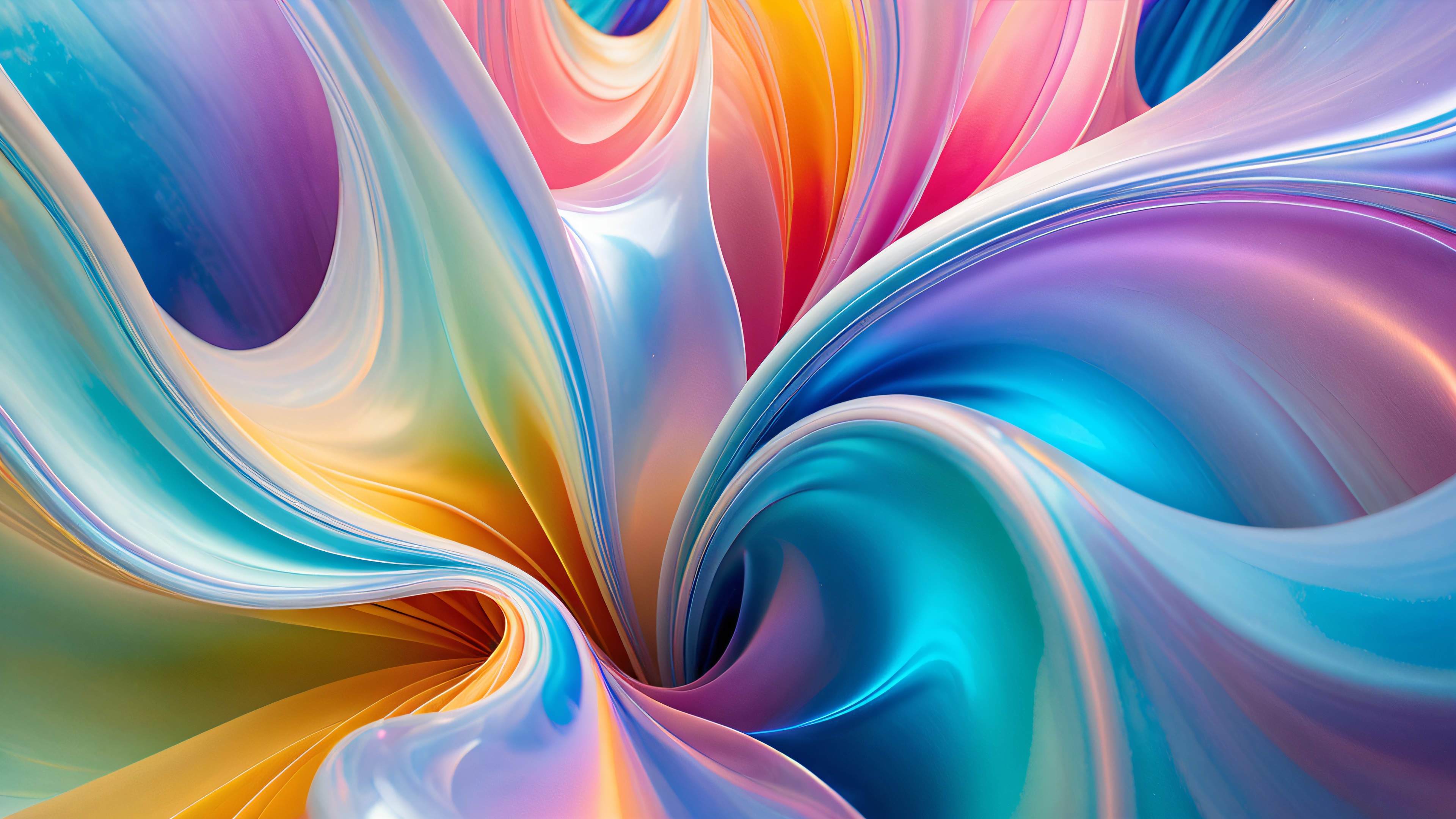 Delicate glass tendrils dance across the screen, reflecting kaleidoscope colors as they twist and turn.