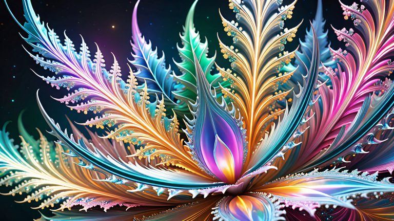 iridescent glass fractal 4k wallpaper scaled