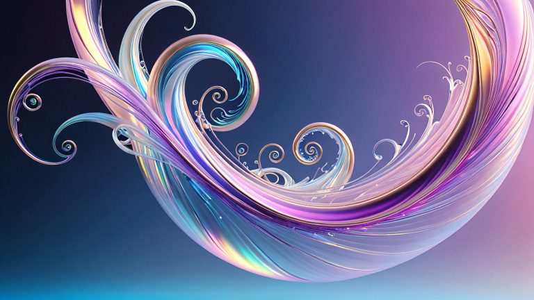 iridescent glass tendrils mid air scaled