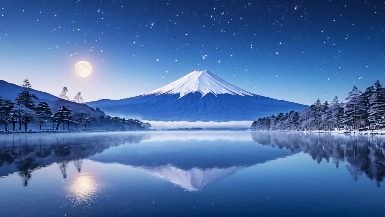 japanese mountain fuji san wallpaper at dawn scaled