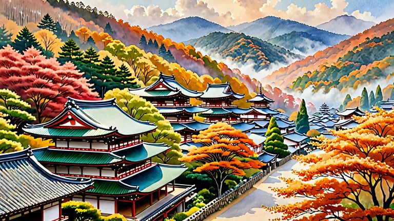 japanese village 4k wallpaper golden autumn scenes scaled