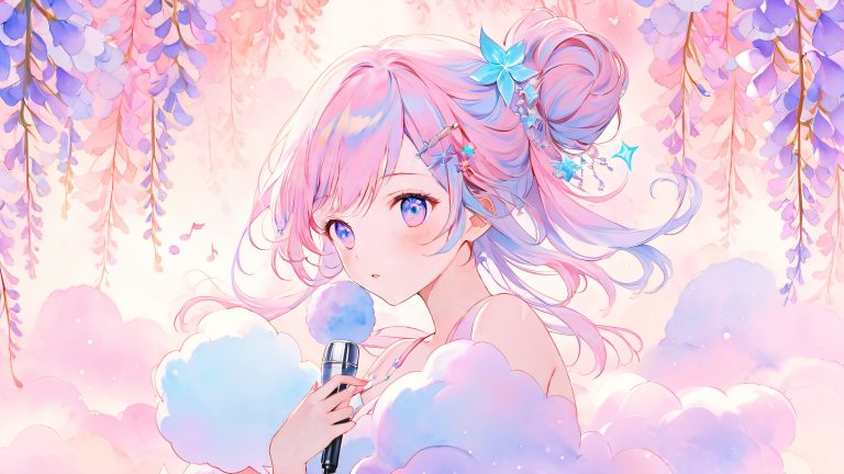 k pop idol kana cotton candy wallpaper scaled