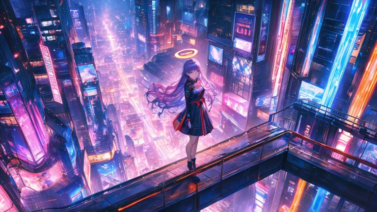 kaguya celestial view futuristic cityscape wallpaper scaled