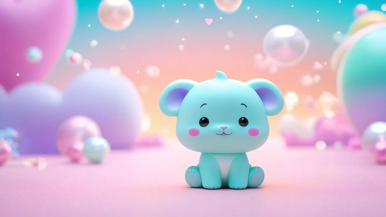 kawaii vinyl toys celestial wonderland wallpaper scaled