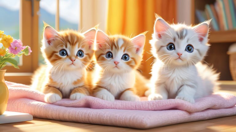 kitten playtime wallpaper 4k whimsy scaled