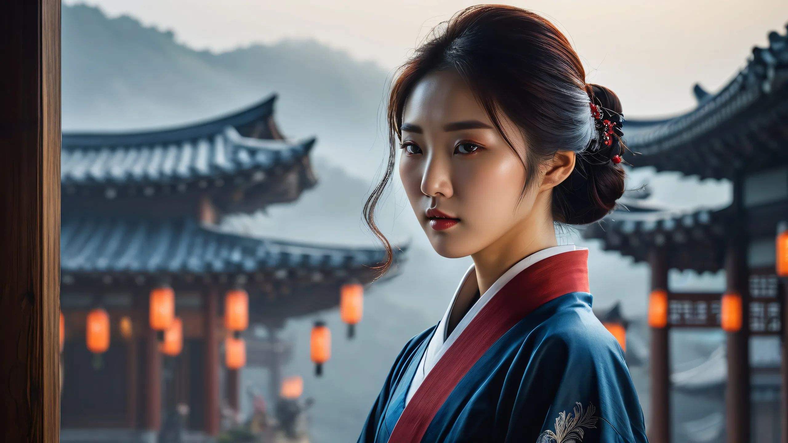 Korean Chic: Modern Tradition Aesthetic PC Wallpaper Stunning Korean women in indoor and outdoor settings with modern and traditional Asian elements. Perfect for desktop/PC.