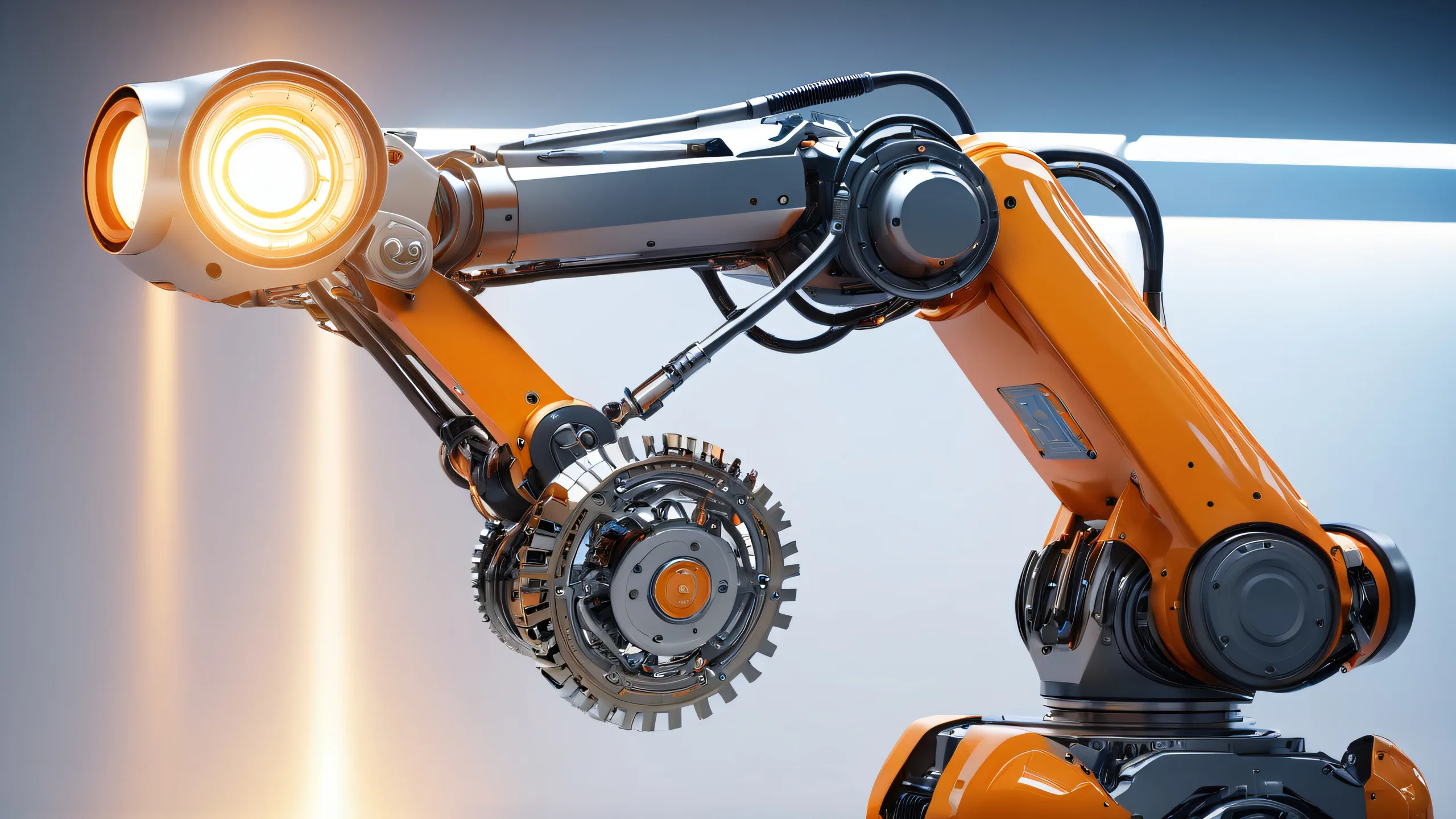 Epic Industrial Robotics Masterpiece 4K Desktop Wallpaper A high-resolution image of a Kuka industrial robot on a desktop or PC background