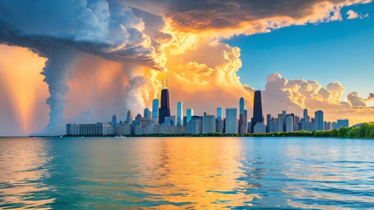 lake michigan stormy sunset wallpaper scaled