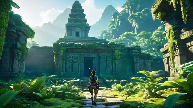 ララ・クロフト古代寺院の壁紙4kスケール