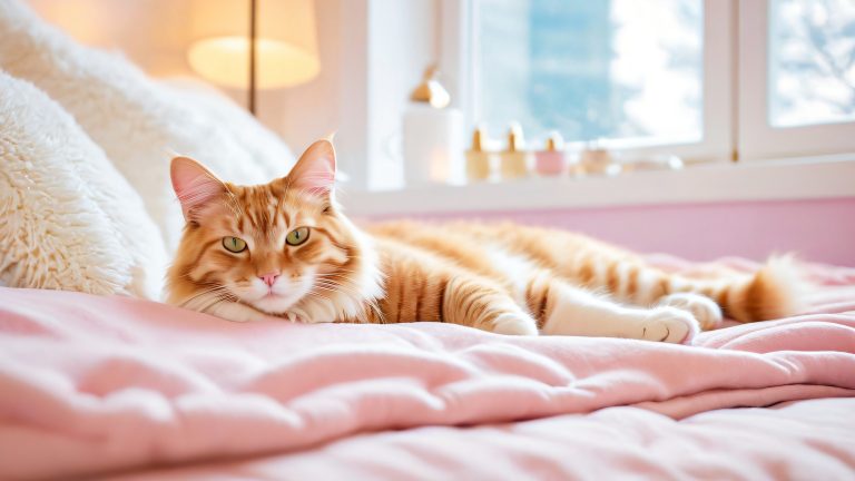 lazy cat morning routine wallpaper scaled