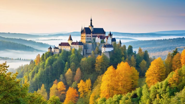 loket castle 4k wallpaper gothic majesty meets serene nature scaled