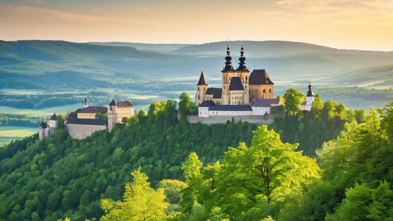 loket castle 4k wallpaper medieval ruins serene surroundings scaled