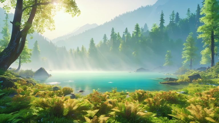 lush emerald forest misty mountains 4k wallpaper scaled
