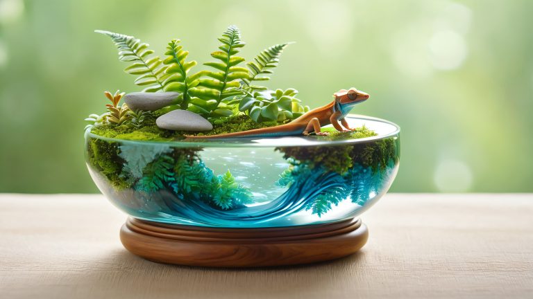 lush terrarium with crested gecko wallpaper scaled