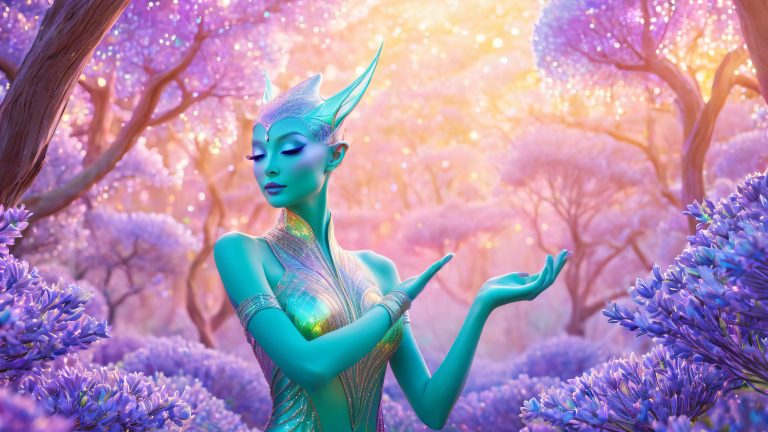 lynn lotus iridescent alien enchantress fantasy wallpaper scaled