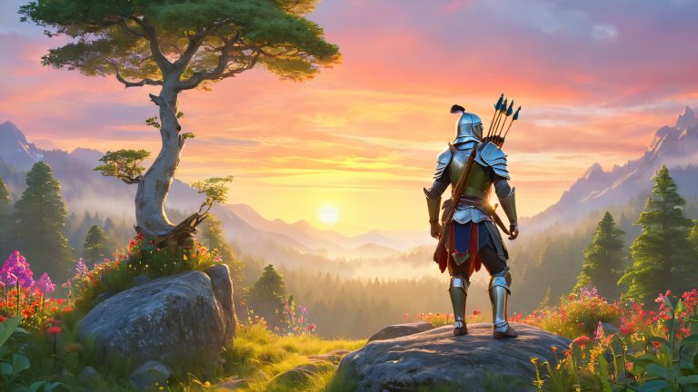 majestic archer in ancient forest wallpaper 4k hd scaled