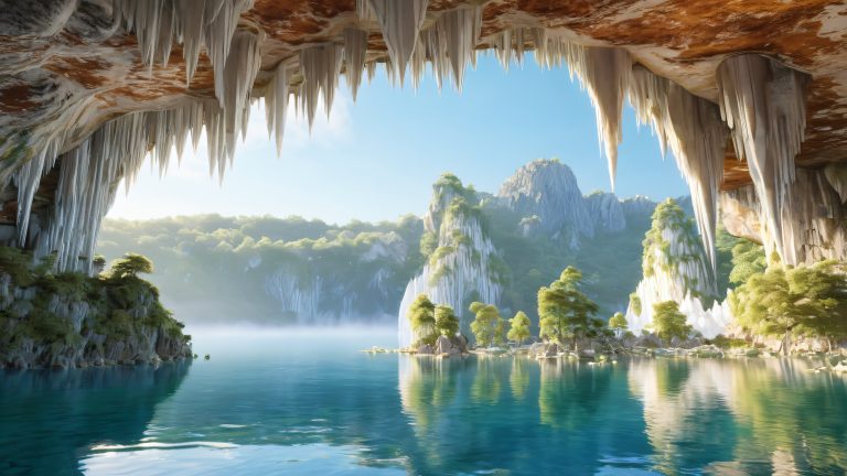 majestic cave ceiling 4k wallpaper scaled