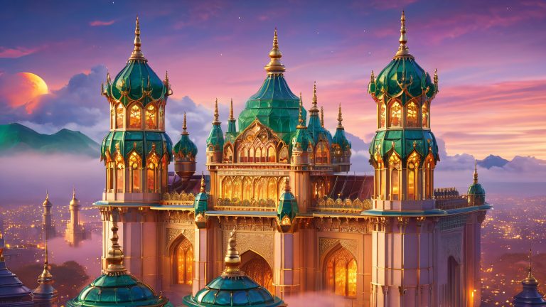 majestic celestial palace wallpaper 4k desktop scaled