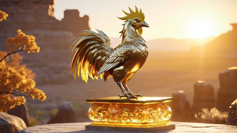 majestic chocobo 4k fantasy wallpaper ancient ruins crystal essence scaled