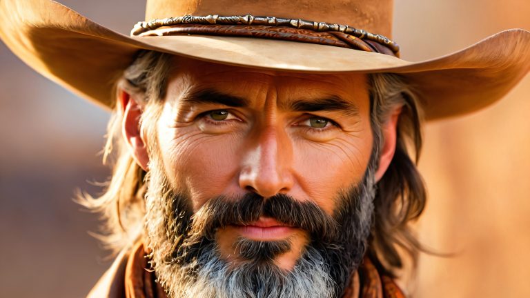 majestic cowboy beard 4k wallpaper scaled
