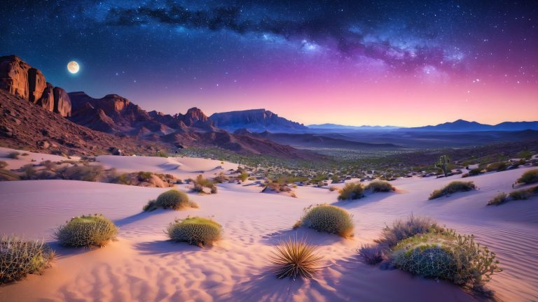 majestic desert night sky cosmic wallpaper scaled