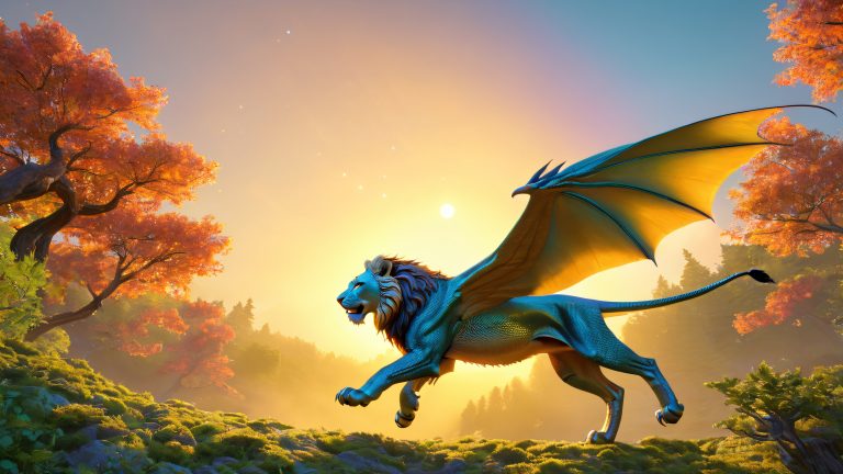 majestic dragon lion hybrid fantasy 4k wallpaper scaled