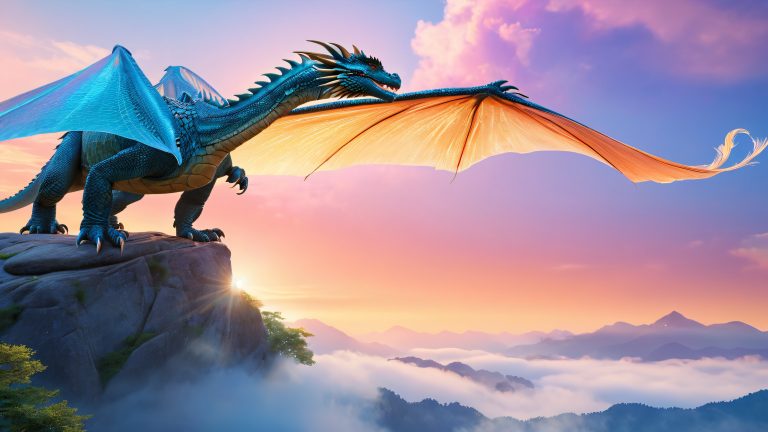 majestic dragon soars through celestial realms scaled