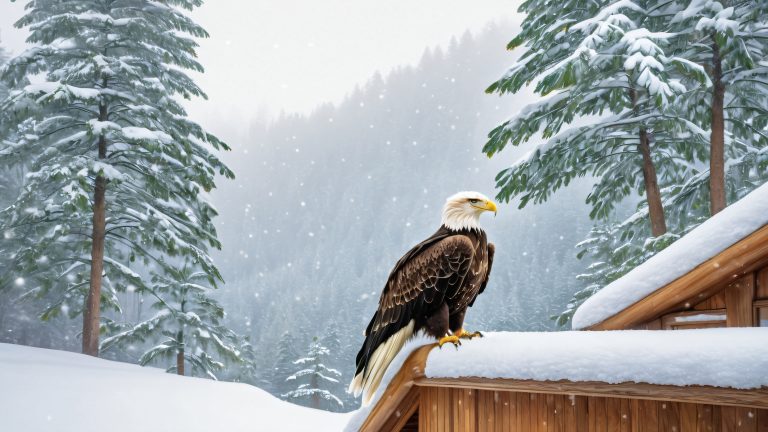 majestic eagle treehouse wallpaper scaled