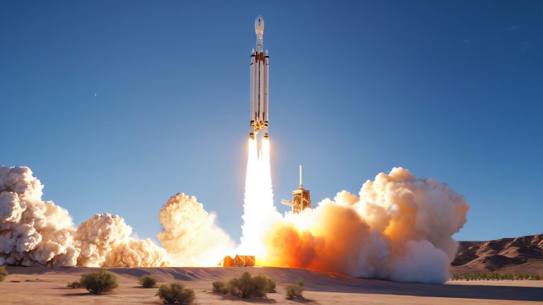 majestic falcon 9 rocket wallpaper scaled