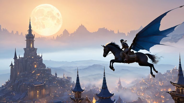 majestic flying steed soars above ruins of dalaran wallpaper scaled