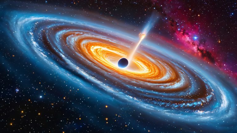 majestic galaxy with black hole wallpaper scaled