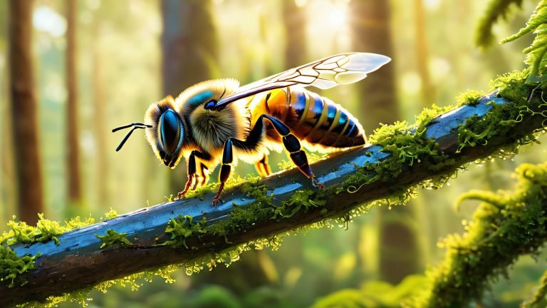 majestic honey bee ancient tree branch 4k wallpaper scaled
