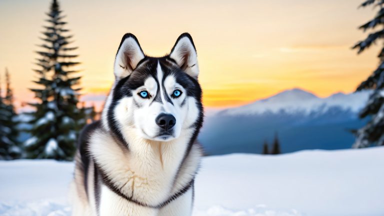 majestic husky winter wonderland wallpaper scaled