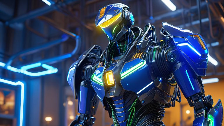 majestic mech 4k futuristic cyber neon accent wallpapers scaled