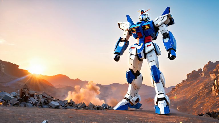 majestic mobile suit post apocalyptic battle 4k wallpaper scaled