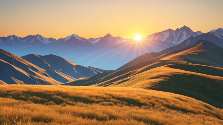 majestic mountain range sunset wallpaper scaled