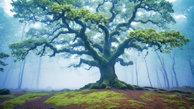 majestic oak tree lightning strike 4k wallpaper scaled