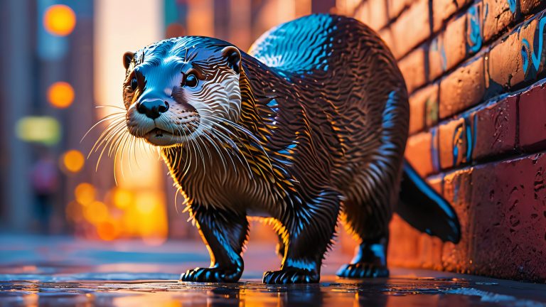 majestic otter urban oasis wallpaper scaled