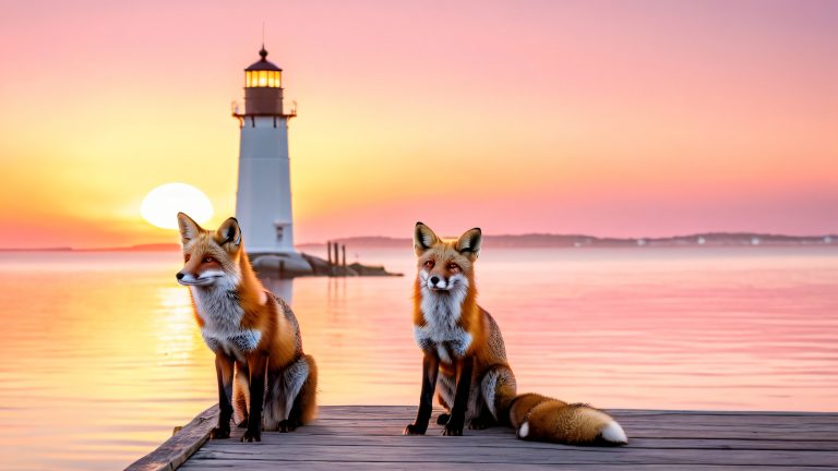majestic red fox pier wallpaper 4k desktops scaled