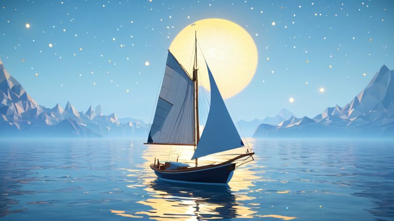 majestic sailboat starlit ocean 4k wallpaper scaled