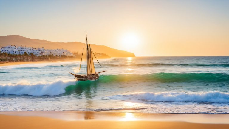 majestic sailing vessel agadir coast 4k wallpaper scaled