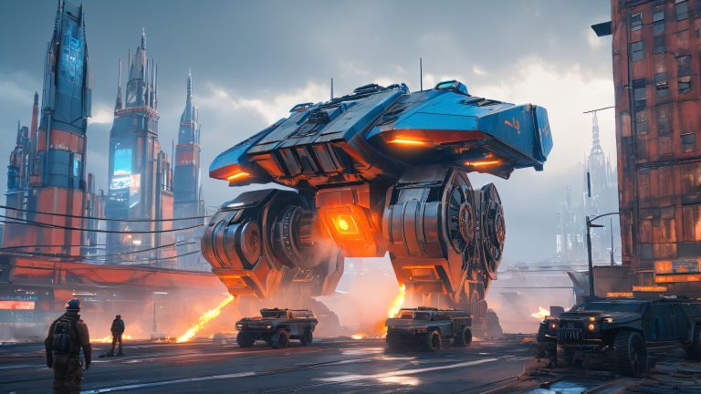 majestic tactical dreadnought industrial cyber battle scene scaled