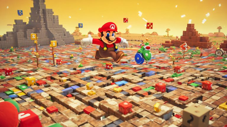 mario bros 4k pixelated chaos wallpaper scaled