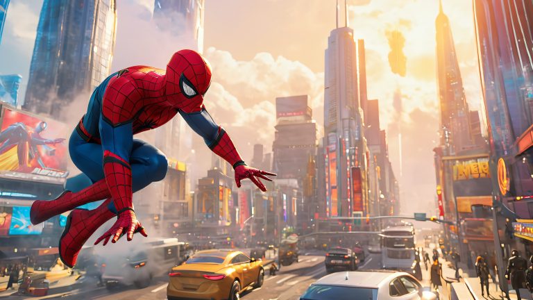 marvel heroes united futuristic cityscape wallpaper scaled