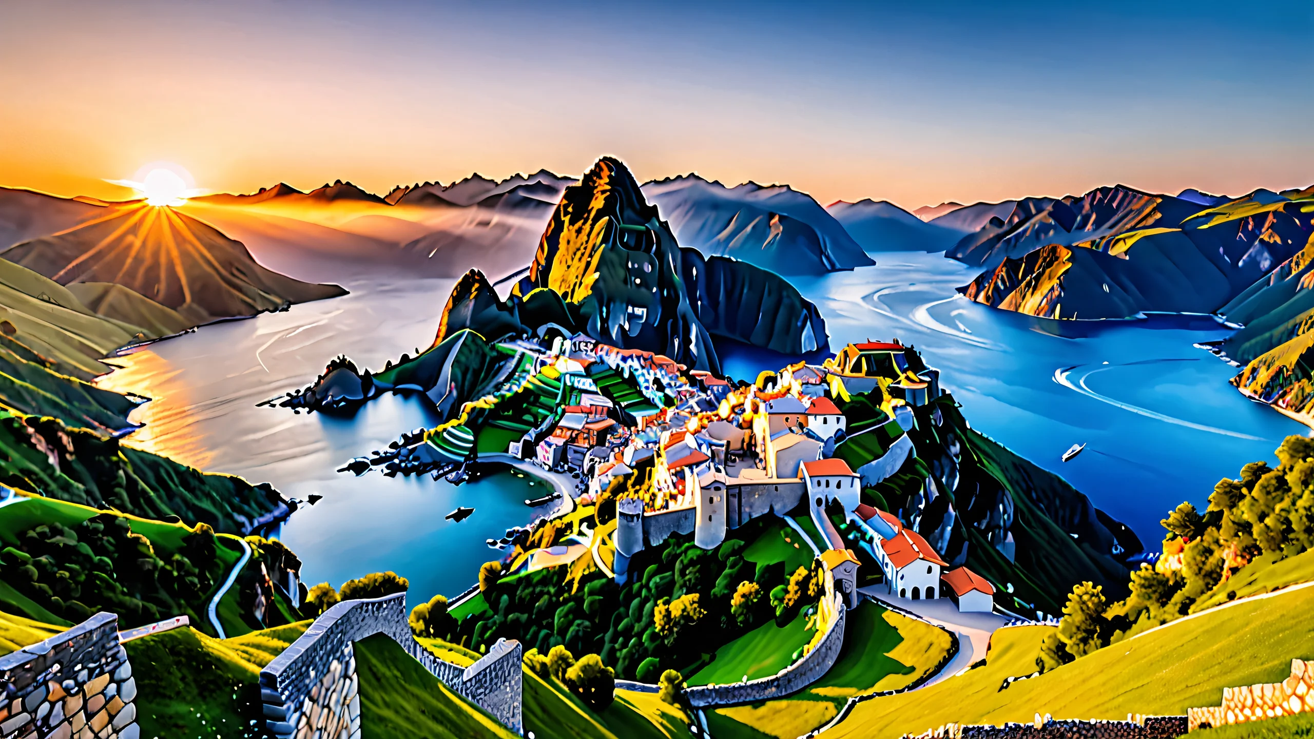 Stunning Masterpiece Geometry 4K Wallpaper Abstract geometric pattern with vibrant colors and intricate details.