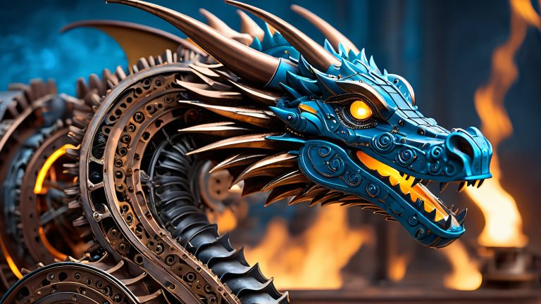 mechanical dragon steampunk wallpaper 4k scaled