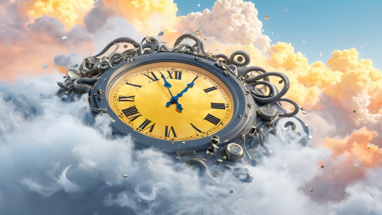 melting clock face 4k desktop wallpaper scaled