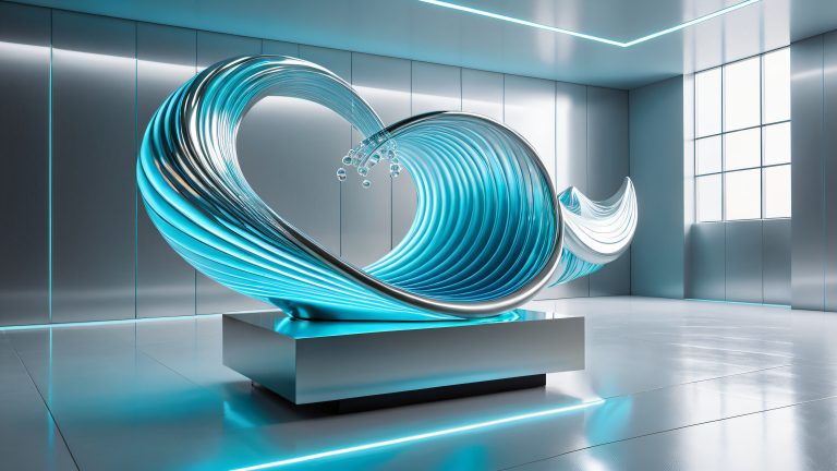 mesmerizing kinetic wave sculpture 4k wallpaper scaled