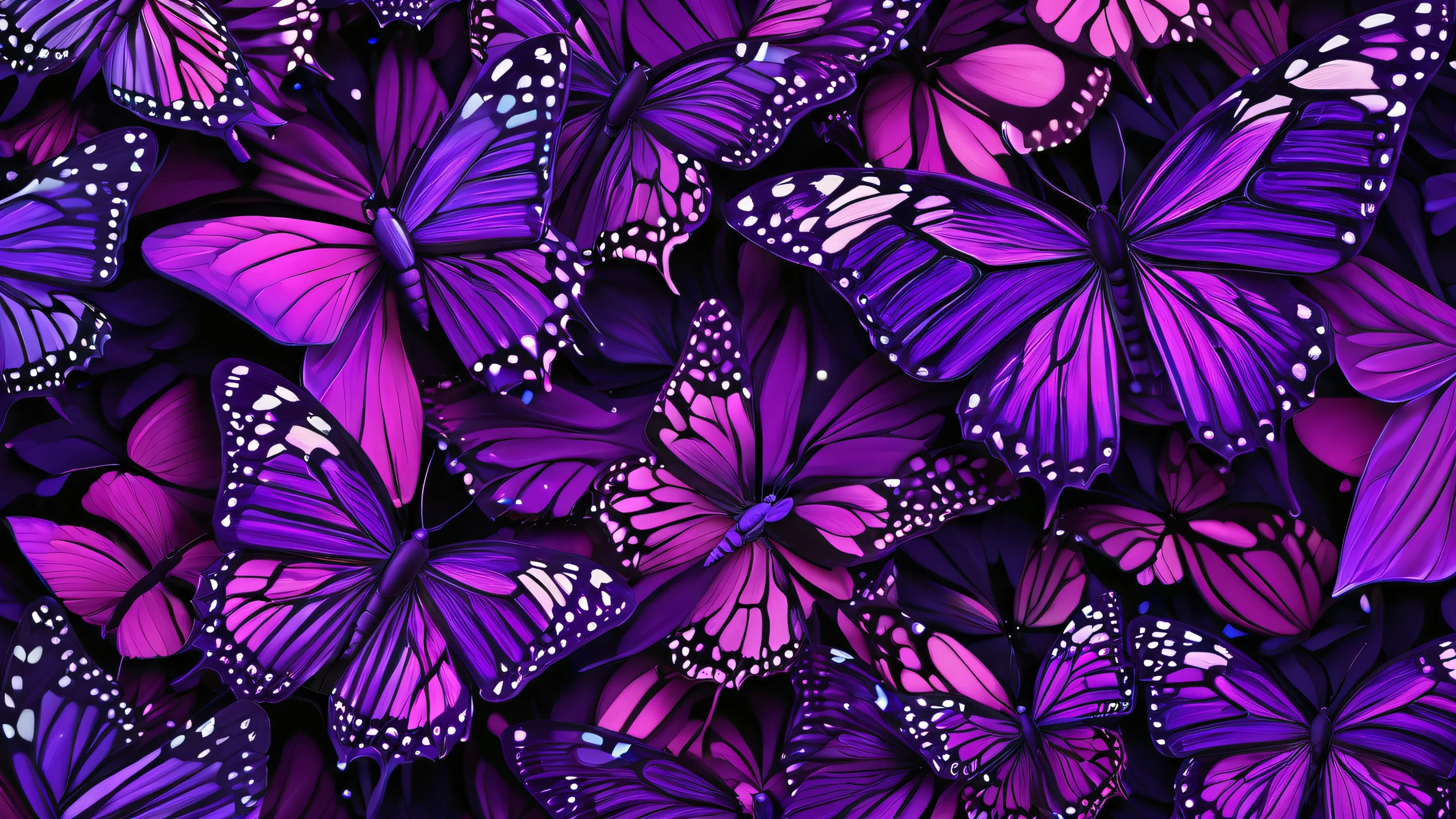 4K Metamorphosis Bloom Desktop Background An imaginative illustration of metamorphic patterns and numbers in a dark purple background.